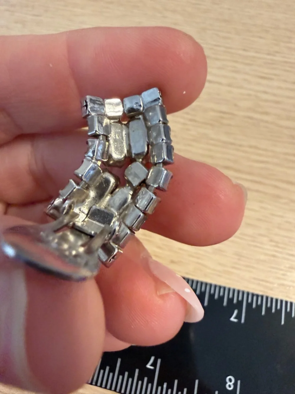 Elegant Crystal Clip-On Earrings‎ - Silver Tone